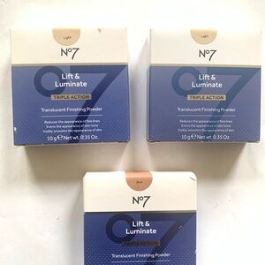 (Lot X 3)No7 Lift & Luminate Translucent Finishing Powder-LIGHT(2) & RICH(1)-NWT